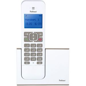 Profoon Huistelefoon Pdx-8400wt/te Dect Single Wit/taupe