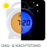 Alecto BC-100 - Slaaptrainer voor kinderen - Kinderwekker met Nachtlamp en Wekker - Wit