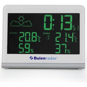 Buienrader BR-600 Buienradar weerstation - Meet binnen-en buitentemperatuur met radio gestuurde klok