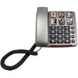 Profoon TX-560 Big Button Telefoon - Bel direct je meest dierbare en met Geluidsversterking (24dB), Telefoon, Zilver, Zwart