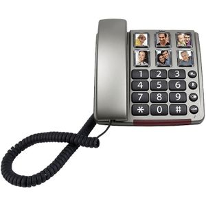 Profoon TX-560 - Bureautelefoon met toetsen en nummers voor grote foto, zwart