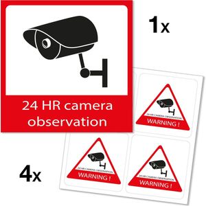 Sticker camerabewaking | Alecto | 5 stuks (1 groot, 4 klein)