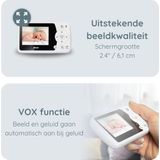 Alecto - DVM-64 - Babyfoon met Camera - Wit - 2.4" Scherm