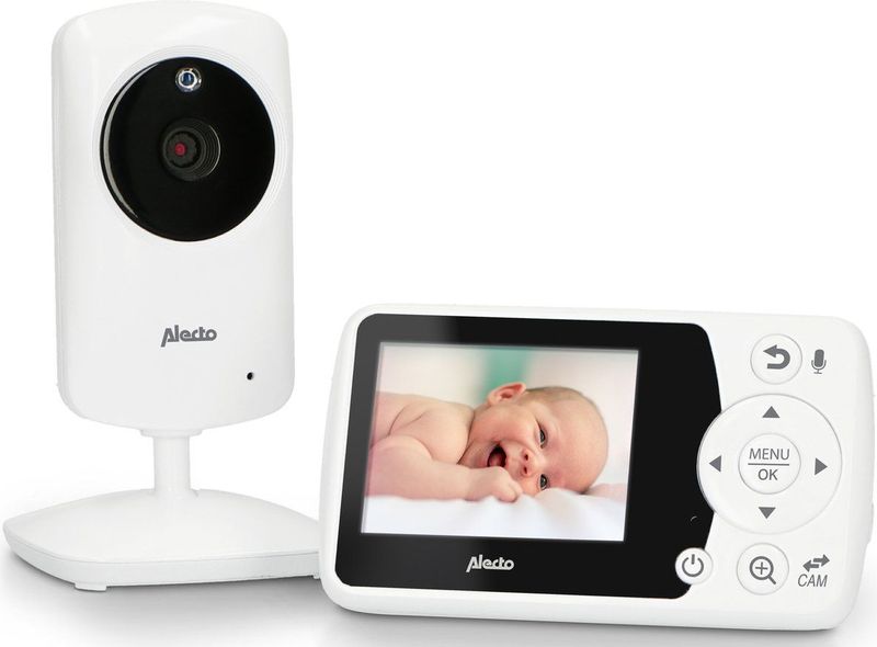 Alecto - DVM-64 - Babyfoon met Camera - Wit - 2.4" Scherm