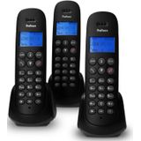 Profoon DECT-telefoon met 3 handsets, zwart, Telefoon, Zwart