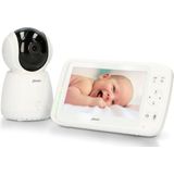 Alecto DVM-275 Digitale babymonitor (100% storingsvrij), met bestuurbare camera, lang bereik tot 300 meter, 12,7 cm, wit