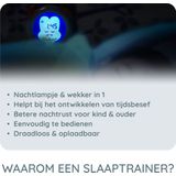Alecto BC-100 MONKEY - Slaaptrainer voor kinderen - Kinderwekker met Nachtlamp en Wekker - Aap