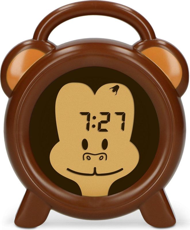 Alecto BC-100 MONKEY - Slaaptrainer voor kinderen - Kinderwekker met Nachtlamp en Wekker - Aap