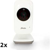 Alecto - DVM-71+DVM-71C - Babyfoon - Wit/Taupe - 2 Camera’s - 2.4' Kleurenscherm