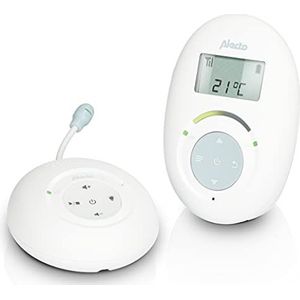 Alecto DBX120 Babyphone Audio - DECT Babyphone - sichere und störungsfreie Verbindung - Gegensprechfunktion - 5 Schlaflieder - VOX-Funktion - strahlungsarm - weiß/blau