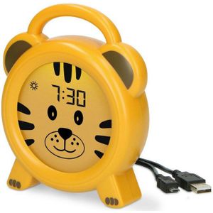 Alecto BC100TIGER - Slaaptrainer voor kinderen - Kinderwekker met Nachtlamp en Wekker - Tijger