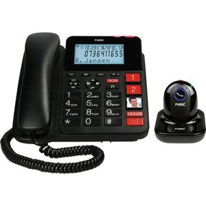 Fysic - FX3960 - Vaste Telefoon - Rood-Zwart - Met Antwoordapparaat en Draadloze SOS Paniekknop