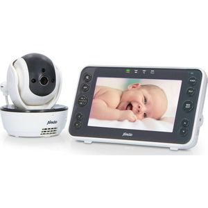 Alecto DVM200XL - Babyfoon met Camera - Groot 5"" Kleurenscherm - Op afstand Beweegbaar - Wit