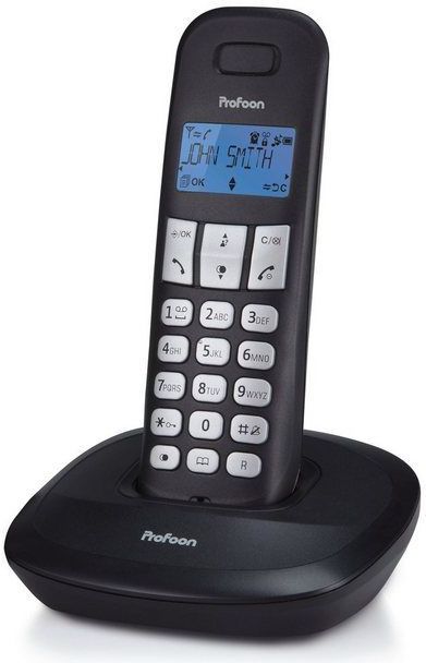 Profoon PDX-1100 DECT telefoon - 1 Handpost - Duidelijk verlicht display - Zwart
