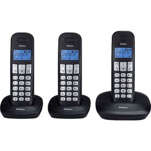 Profoon PDX-1130 DECT Telefoons 3 Stuks Zwart