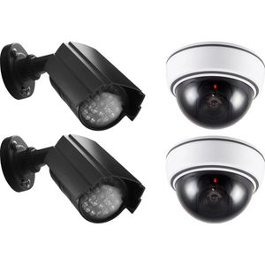 Alecto DC-KIT Dummy Camera diefstal preventie set - Met 2 Dome, 2 buiten camera's en sticker