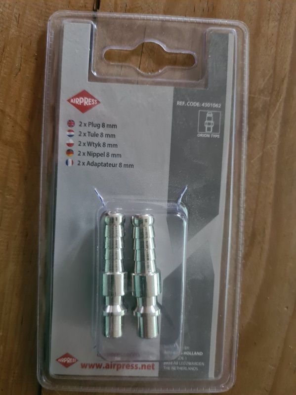 Insteeknippel - Type Orion - 8 mm Slangaansluiting - 2 Stuks