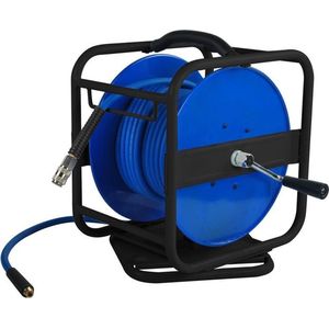 Airpress Luchtslanghaspel hybride polymeer | vloermodel | 1/4" buitendraad | 8 x 12 mm 30 m | 15 bar - 46573