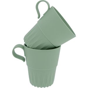 Officup Beker Herbruikbare kunststof 180ml Ø7,5x8,8cm set a 10 stuks zacht groen groen Kunststof Papstar Beker