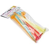 HI Cocktailstampers/roerders - kunststof - 8x stuks - gekleurd - 18 cm - herbruikbaar - tonic stampers