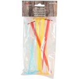 HI Cocktailstampers/roerders - kunststof - 8x stuks - gekleurd - 18 cm - herbruikbaar - tonic stampers