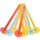 HI Cocktailstampers/roerders - kunststof - 8x stuks - gekleurd - 18 cm - herbruikbaar - tonic stampers