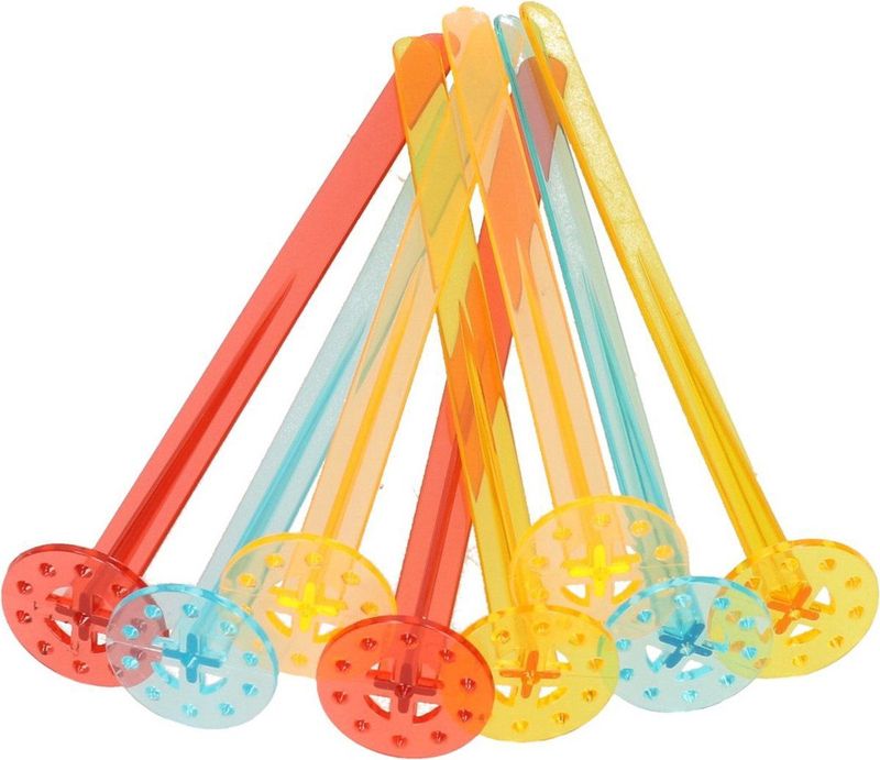 HI Cocktailstampers/roerders - kunststof - 8x stuks - gekleurd - 18 cm - herbruikbaar - tonic stampers