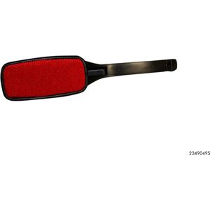 Kledingborstel/pluizenborstel met roterende kop zwart/rood 26 cm - Kleding borstel