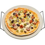 Pizzasteen met serveerrek (33 cm)
