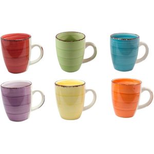 Studio Tavola - Mokken Sunny Summer - 350 ml - 6 Stuks - Gemixte Kleuren