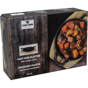 Kitchen Tools - Gratinpan - Gietijzer - Inclusief Houten Plank