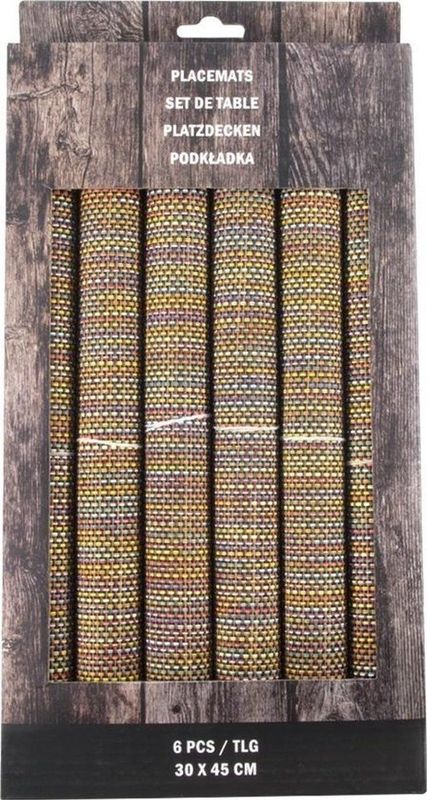 Svenska Living - Placemats - Set van 6 stuks - Wit - 30 x 45cm - Anti-slip - Hittebestendig - Onderhoudsvriendelijk - Goud