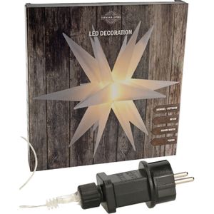Verlichte kunststof kerstster lampion wit 60 cm - 220v - Kerststerren met licht - binnen/buiten