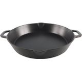 Cast Iron - XXL Pan - Gietijzer - BBQ - Ø43x7,5cm - Ovaal - Zwart - Barbecue - Zomer