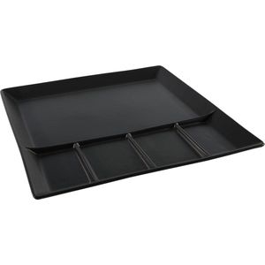 Svenska Living Vakjesbord - 5-vaks - zwart - bord met vakjes - fonduebord - gourmetbord - 24 cm