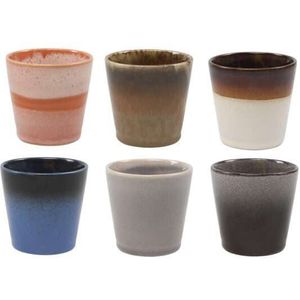 Svenska Living - Koffiemok Earth - Multicolor - Aardewerk - Set van 6