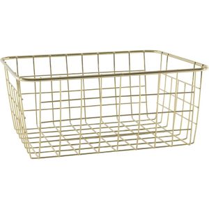 Svenska Living Draadmand - goudkleurig - 28 x 22 x 13 cm - opbergmand