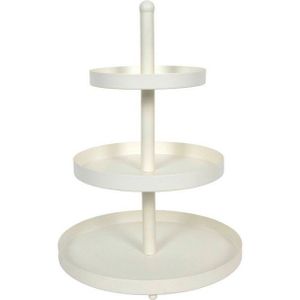 Cookinglife - Etagère - Metaal - Wit - Ø 20 25 30 cm - 3-laags