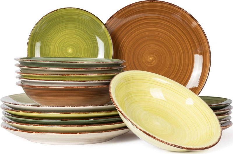 Studio Tavola - Serviesset Deep Forest - 18-delig - Groene Keramiek