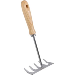 Talen Tools – Handharkje – 5 tanden – Verzinkt staal – Essenhouten handvat