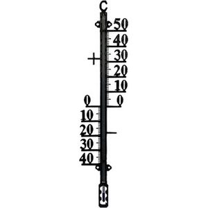 Talentools thermometer voor buiten - zwart - metaal - 38 cm