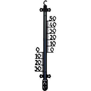 Buitenthermometer tuin / buiten zwart 65 cm