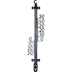 Buitenthermometer - kunststof - 26 cm - zwart