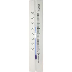 Thermometer binnen - beukenhout - 20 cm - wit