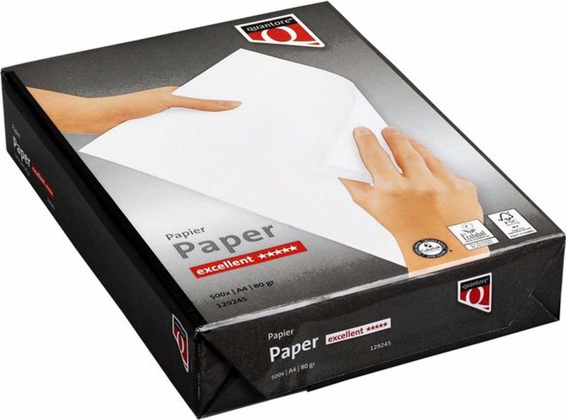Quantore kopieer- printpapier Excellent - A4 - 80 gram - wit - pak 500 vel
