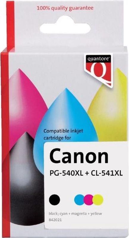 Quantore Inktcartridge Zwart Kleur HC Geschikt Voor Canon PG-540XL CL-541XL