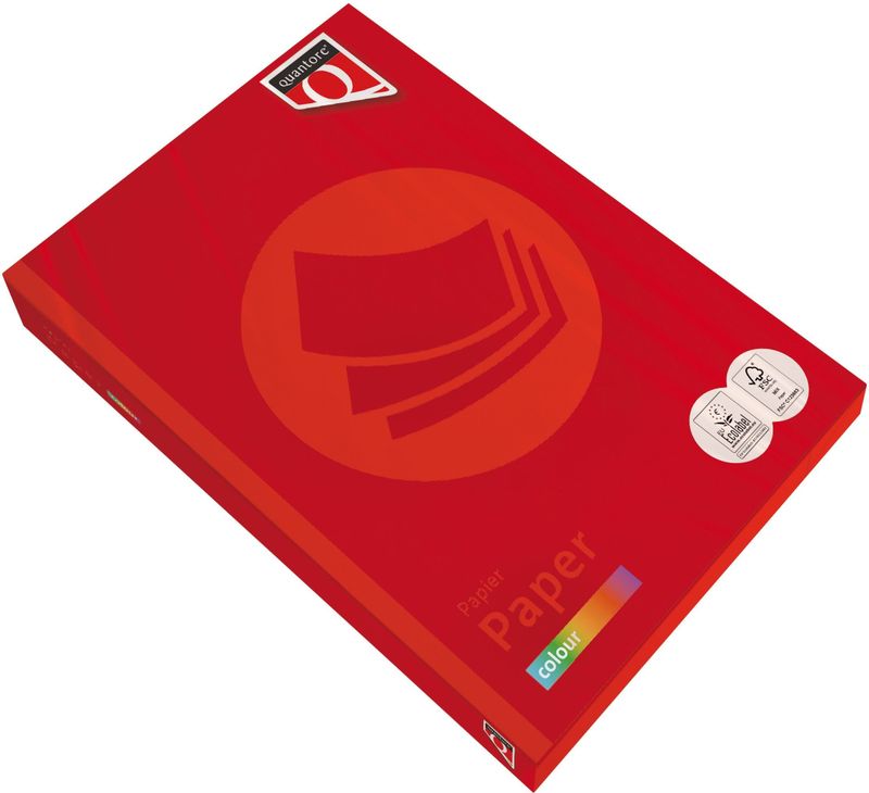 Kopieerpapier Quantore Colour A3 80gr felrood 500 vel | 5 stuks