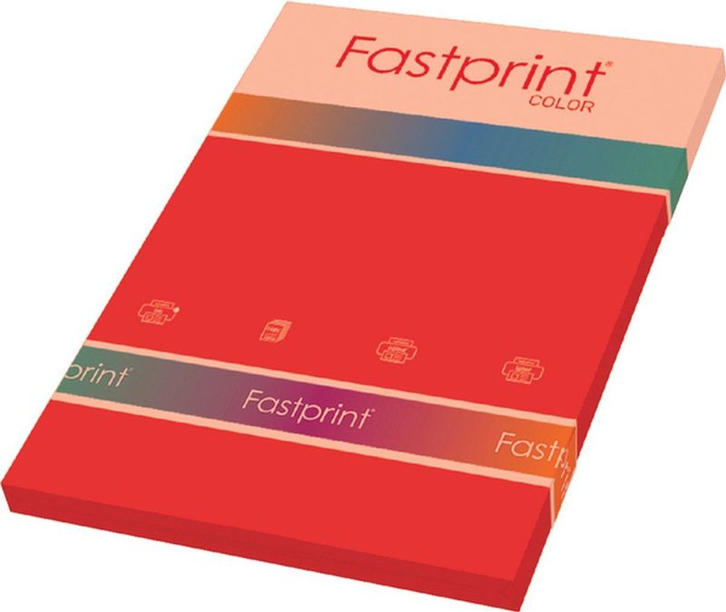 Fastprint - Gekleurd Papier - Felrood - A4 - 80 Gram - 100 Vel