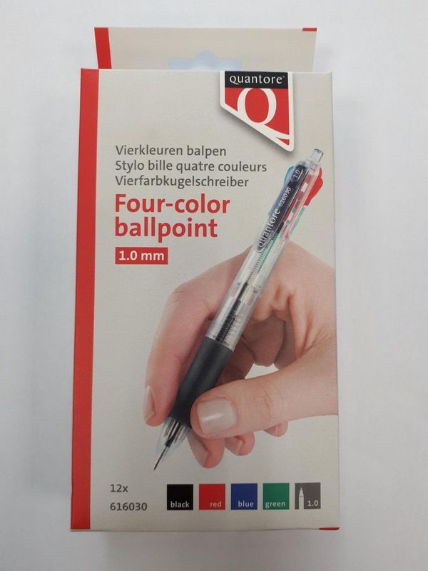 Balpen quantore 4kleuren | 12 stuks