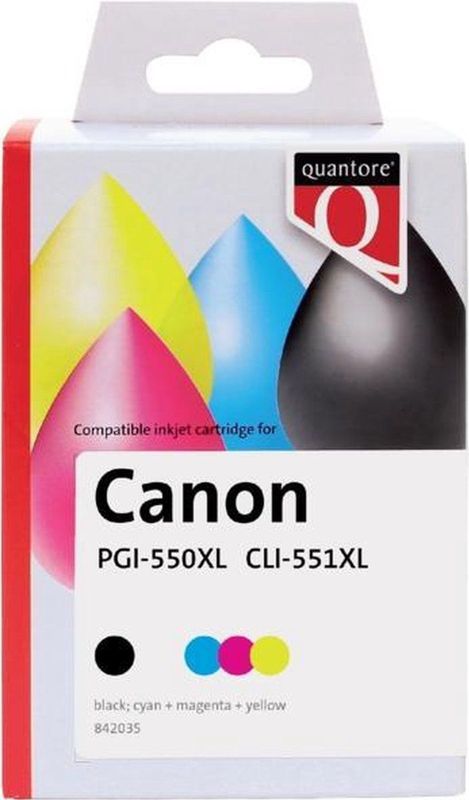 Quantore - Inktcartridge Alternatief - Zwart - Geschikt voor Canon PGI-550XL CLI-551XL